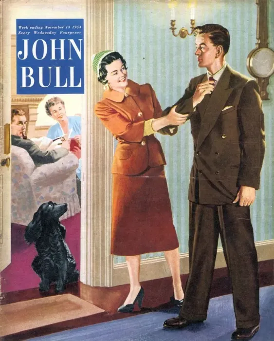 Framed Print : John Bull 1950s UK meeting the parents dating magazines Framed Print : John Bull 1950s UK meeting the parents dating magazines
