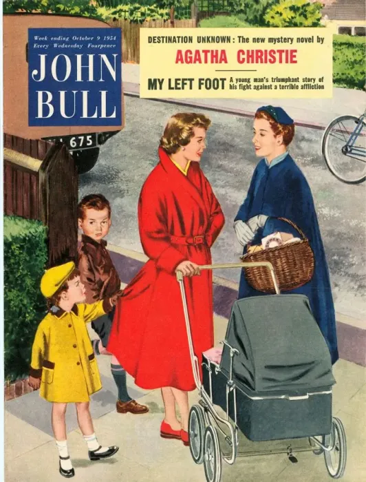 Framed Print : John Bull 1950s UK mothers prams gossiping walking babies magazines baby
