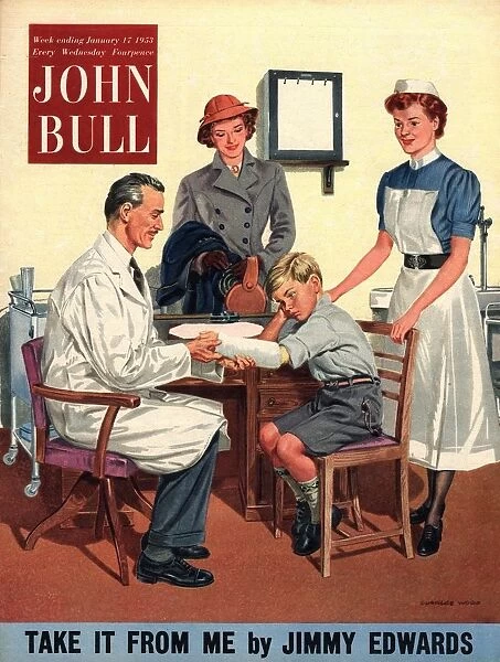 John Bull 1950s UK nurses broken arm children accidents injuries magazines medical