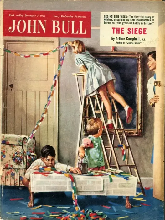 Framed Print : John Bull 1950s UK paper chains decorations magazines Framed Print : John Bull 1950s UK paper chains decorations magazines