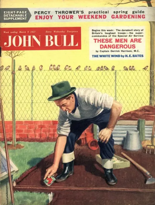 Framed Print : John Bull 1950s UK seeds planting pests birds gardens magazines Framed Print : John Bull 1950s UK seeds planting pests birds gardens magazines
