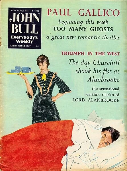 John Bull 1950s UK sleep sleeping breakfast in bed beds husbands and wives housewives