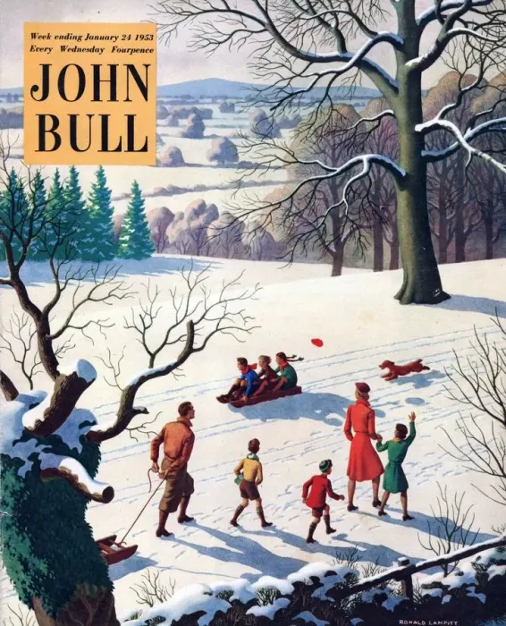 Framed Print : John Bull 1950s UK snow ice winter seasons magazines Framed Print : John Bull 1950s UK snow ice winter seasons magazines