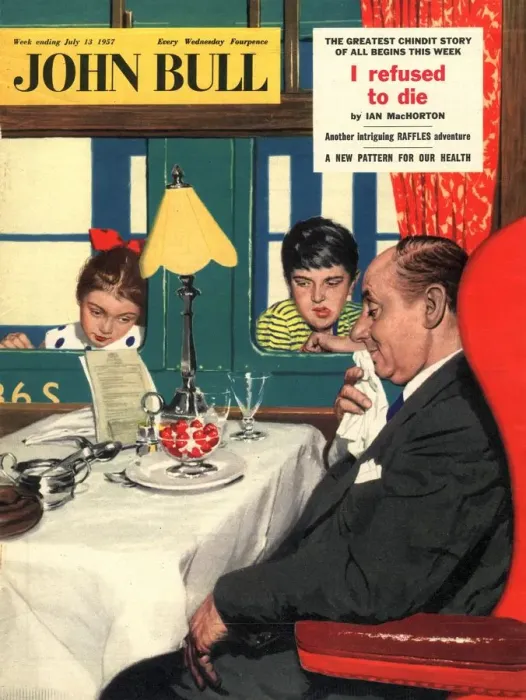Framed Print : John Bull 1950s UK trains hunger envy buffet cars magazines