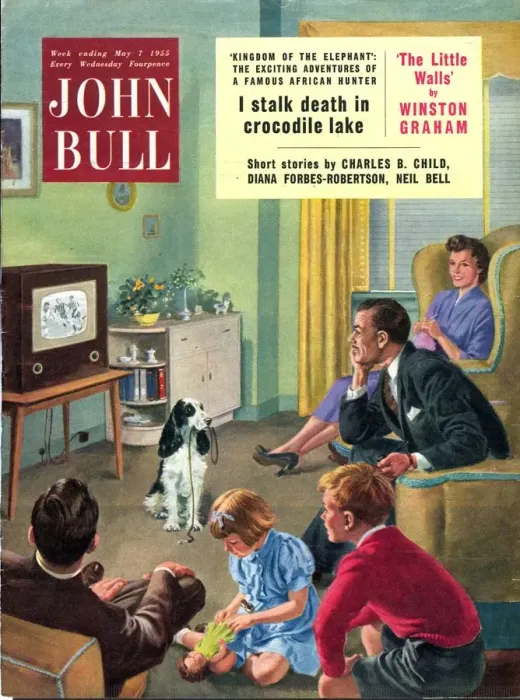 Framed Print : John Bull 1950s UK watching televisions dogs taking the dog for a walk walking Framed Print : John Bull 1950s UK watching televisions dogs taking the dog for a walk walking