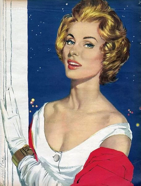 John Bull 1950s UK womens story illustrations portraits gloves eveningwear