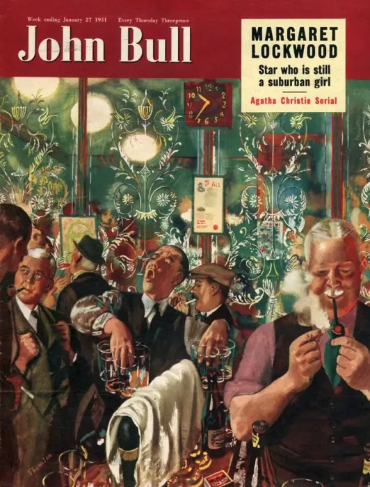 Framed Print : John Bull 1951 1950s UK men pubs locals closing time magazines Framed Print : John Bull 1951 1950s UK men pubs locals closing time magazines