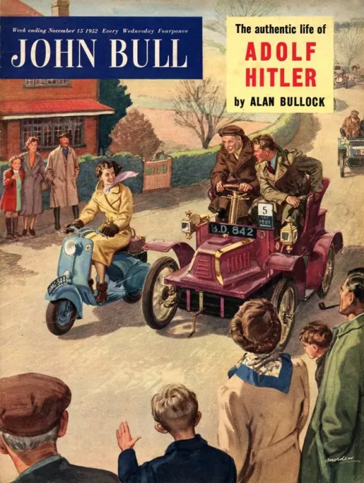 Framed Print : John Bull 1952 1950s UK veteran cars rallies scooters flirting magazines Framed Print : John Bull 1952 1950s UK veteran cars rallies scooters flirting magazines