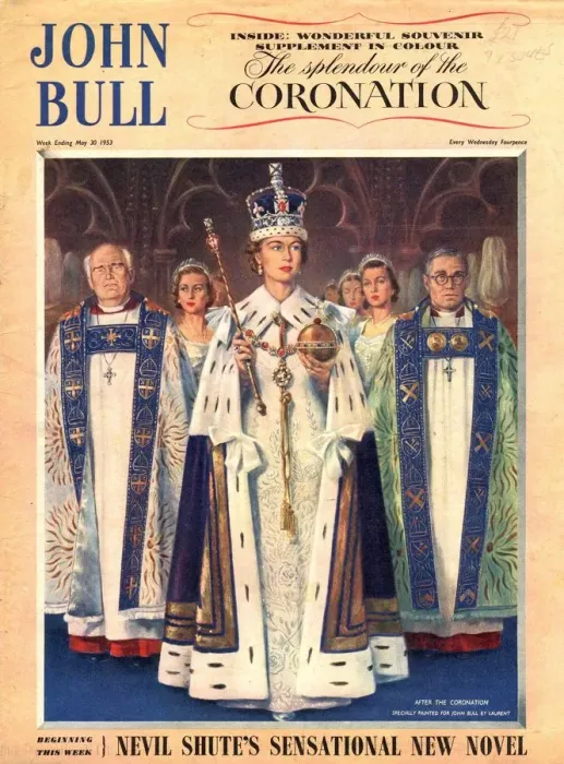 Framed Print : John Bull 1953 1950s UK coronation queens elizabeth magazines Framed Print : John Bull 1953 1950s UK coronation queens elizabeth magazines