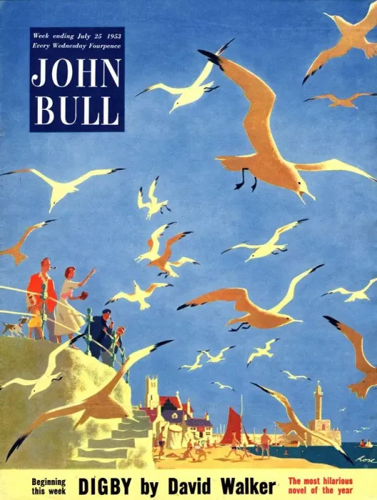 Framed Print : John Bull 1953 1950s UK holidays seaside beaches seagulls magazines Framed Print : John Bull 1953 1950s UK holidays seaside beaches seagulls magazines