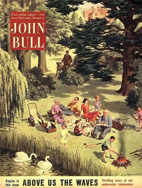 John Bull 1953 1950s UK picnics eating magazines august