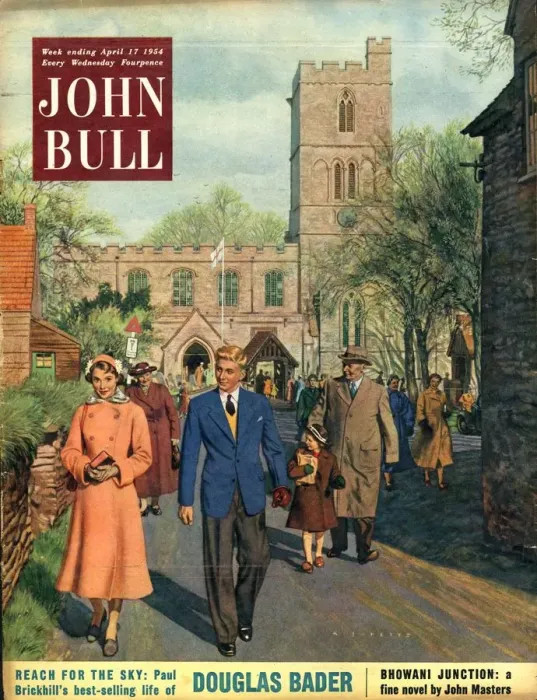 Framed Print : John Bull 1954 1950s UK churches villages magazines family Framed Print : John Bull 1954 1950s UK churches villages magazines family
