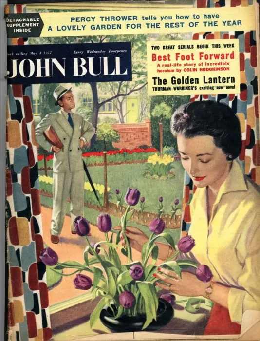 Framed Print : John Bull 1954 1950s UK flowers arranging magazines Framed Print : John Bull 1954 1950s UK flowers arranging magazines