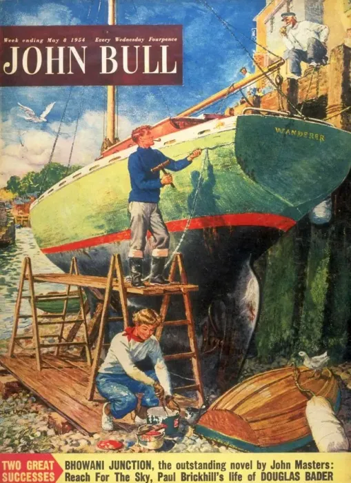 Framed Print : John Bull 1954 1950s UK nautical boats painting magazines Framed Print : John Bull 1954 1950s UK nautical boats painting magazines