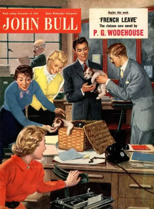 Framed Print : John Bull 1955 1950s UK dogs puppies pets magazines puppys Framed Print : John Bull 1955 1950s UK dogs puppies pets magazines puppys