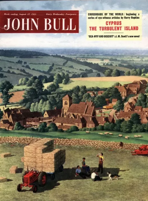 Framed Print : John Bull 1955 1950s UK farms farmers tractors magazines