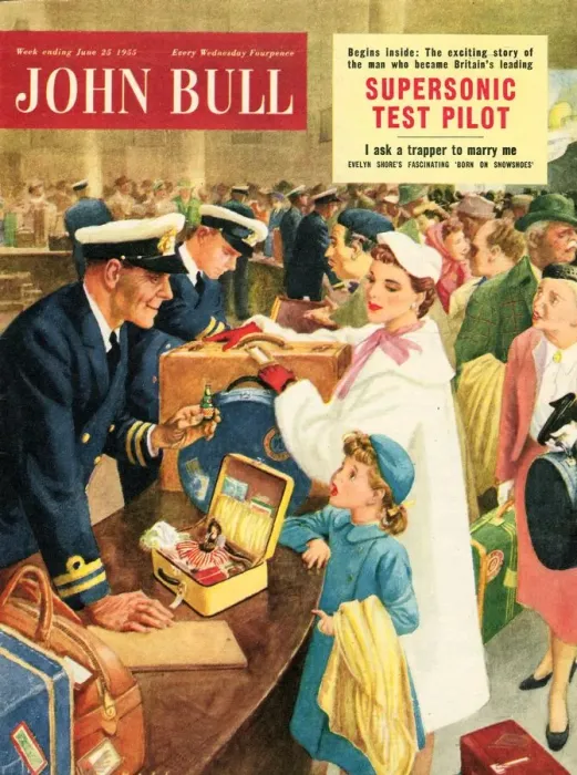 Framed Print : John Bull 1955 1950s UK holidays mothers and daughters travel customs smuggling magazines Framed Print : John Bull 1955 1950s UK holidays mothers and daughters travel customs smuggling magazines