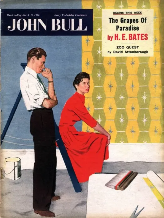 Framed Print : John Bull 1956 1950s UK diy wallpapering decorating magazines do it yourself Framed Print : John Bull 1956 1950s UK diy wallpapering decorating magazines do it yourself