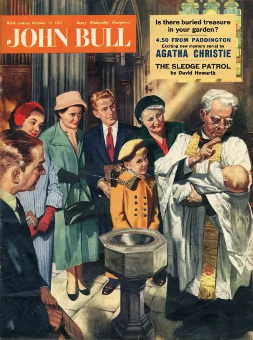 Framed Print : John Bull 1957 1950s UK christenings baptizing churches vicars priests fonts magazines Framed Print : John Bull 1957 1950s UK christenings baptizing churches vicars priests fonts magazines