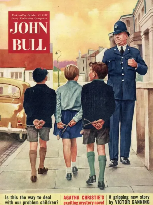 Framed Print : John Bull 1957 1950s UK police naughty boys magazines Framed Print : John Bull 1957 1950s UK police naughty boys magazines