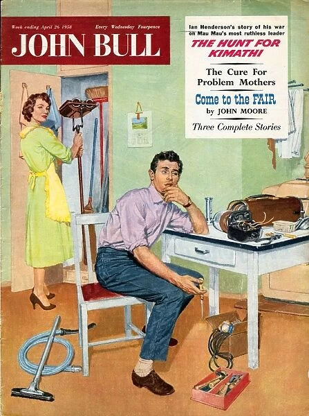 John Bull 1958 1950s UK repairing mending hoovers vacuum cleaning housewife diy