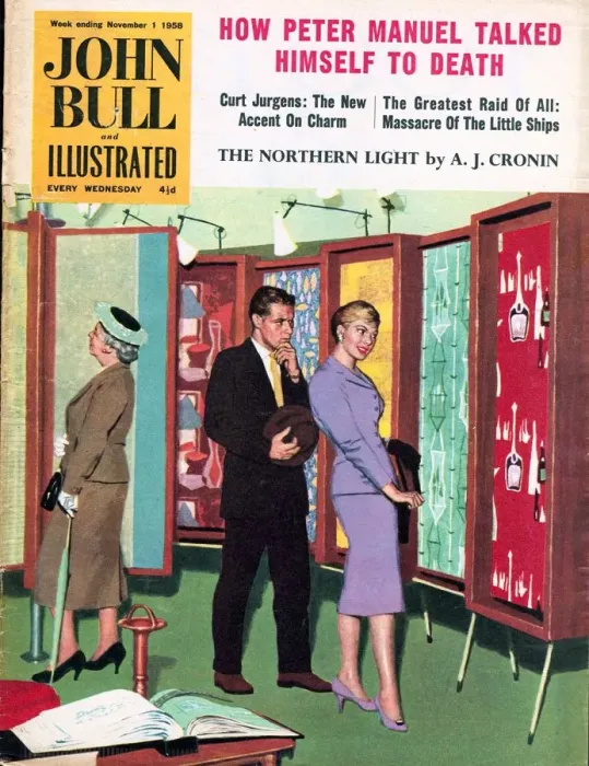Framed Print : John Bull 1958 1950s UK wallpapers shopping shops magazines Framed Print : John Bull 1958 1950s UK wallpapers shopping shops magazines