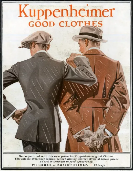 Framed Print : Kuppenheimer 1910 1910s USA Leyendecker mens suits Framed Print : Kuppenheimer 1910 1910s USA Leyendecker mens suits
