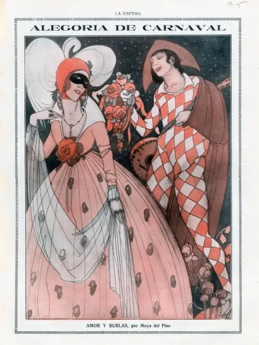 Framed Print : La Esfera 1910 1910s Spain cc carnivals masquerade harlequins Framed Print : La Esfera 1910 1910s Spain cc carnivals masquerade harlequins
