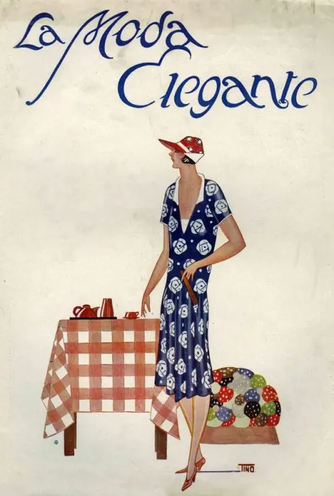 Framed Print : La Moda Elegante 1920s Spain cc magazines womens dresses tea coffee Framed Print : La Moda Elegante 1920s Spain cc magazines womens dresses tea coffee