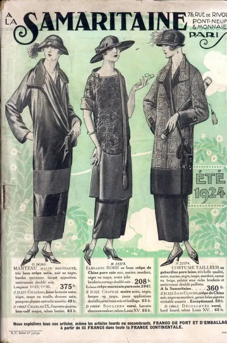 Framed Print : La Samaritaine 1924 1920s france mail Order Catalogue womens