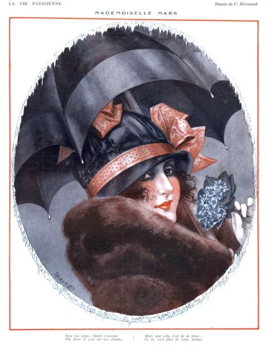 Framed Print : La Vie Parisienne 1910s France glamour erotica by C Herouard portraits raining umbrellas Framed Print : La Vie Parisienne 1910s France glamour erotica by C Herouard portraits raining umbrellas