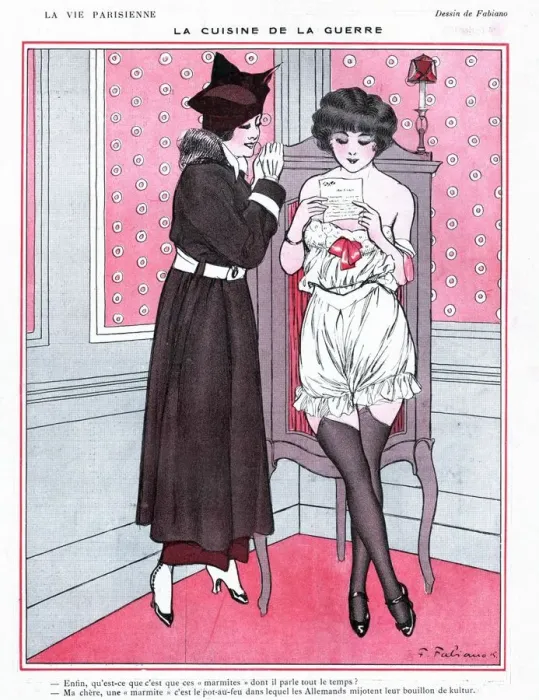 Framed Print : La Vie Parisienne 1910s France glamour erotica underwear affairs valentines reading