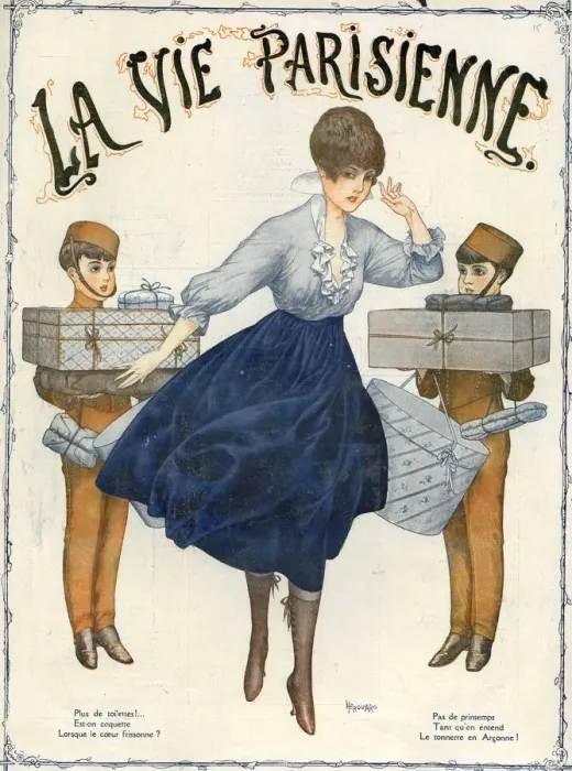 Framed Print : La Vie Parisienne 1916 1910s France cc shopping womens magazines page boys Framed Print : La Vie Parisienne 1916 1910s France cc shopping womens magazines page boys