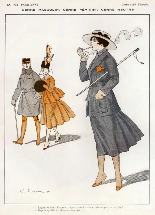 Framed Print : La Vie Parisienne 1916 1910s France cc smoking womens womans lib