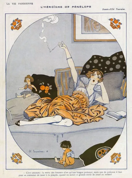 Framed Print : La Vie Parisienne 1916 1910s France cc womens smoking relaxing beds bedrooms woman Framed Print : La Vie Parisienne 1916 1910s France cc womens smoking relaxing beds bedrooms woman