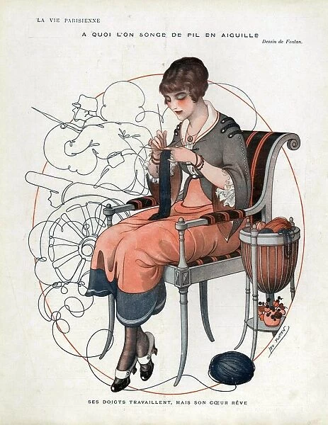 La Vie Parisienne 1916 1910s France cc ww1 knitting