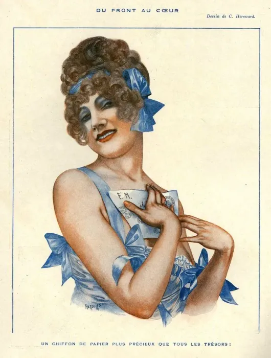 Framed Print : La Vie Parisienne 1916 1910s France Herouard love letters illustrations Framed Print : La Vie Parisienne 1916 1910s France Herouard love letters illustrations