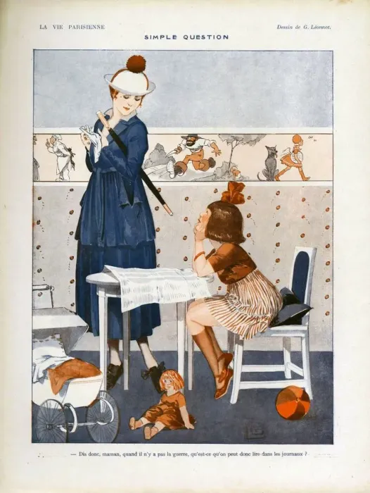 Framed Print : La Vie Parisienne 1917 1900s France cc reading nannies mothers and daughters nursery Framed Print : La Vie Parisienne 1917 1900s France cc reading nannies mothers and daughters nursery