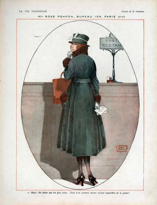 Framed Print : La Vie Parisienne 1917 1910s France cc post office Framed Print : La Vie Parisienne 1917 1910s France cc post office