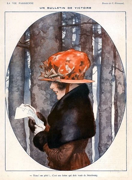 La Vie Parisienne 1918 1910s France C Herouard illustrations reading love letters