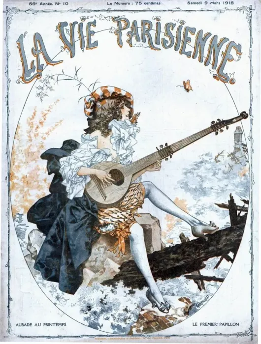 Framed Print : La Vie Parisienne 1918 1910s France glamour musical instruments magazines womens Framed Print : La Vie Parisienne 1918 1910s France glamour musical instruments magazines womens