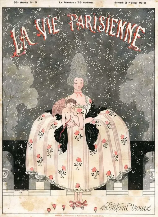 Framed Print : La Vie Parisienne 1918 1910s France magazines cherubs womens dresses illustrations