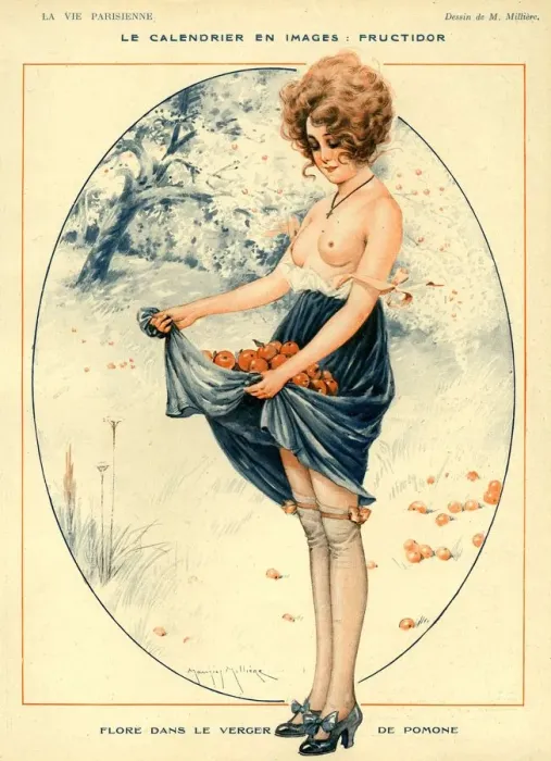Framed Print : La Vie Parisienne 1918 1910s France Maurice Milliere illustrations erotica picking Framed Print : La Vie Parisienne 1918 1910s France Maurice Milliere illustrations erotica picking