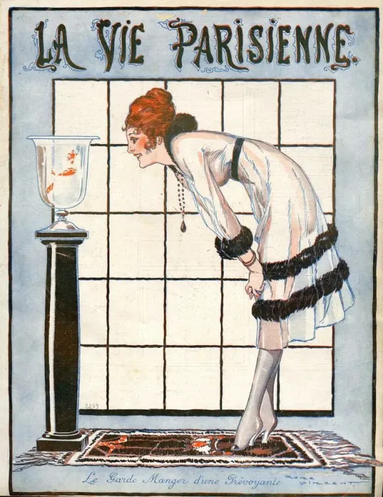 Framed Print : La Vie Parisienne 1918 1910s France Rene Vincent illustrations magazines goldfish Framed Print : La Vie Parisienne 1918 1910s France Rene Vincent illustrations magazines goldfish