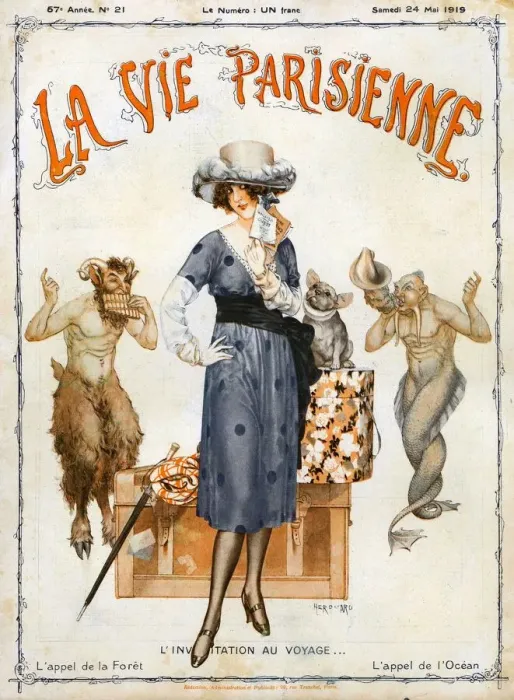 Framed Print : La Vie Parisienne 1919 1910s France cc holidays luggage Framed Print : La Vie Parisienne 1919 1910s France cc holidays luggage