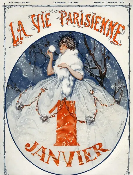 Framed Print : La Vie Parisienne 1919 1910s France cc snow winter womens dresses furs new years Framed Print : La Vie Parisienne 1919 1910s France cc snow winter womens dresses furs new years