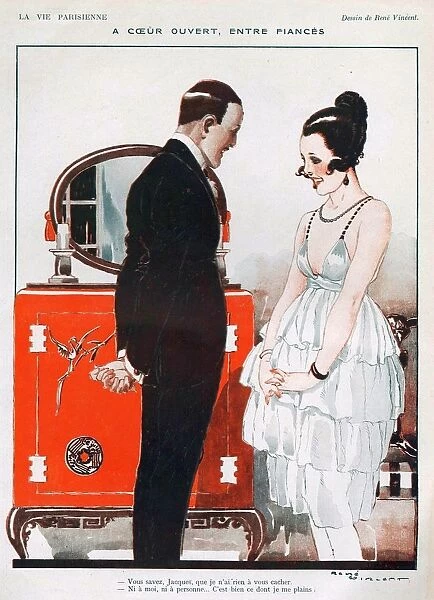 La Vie Parisienne 1919 1910s France cc womens mens eveningwear evening-dress flirting