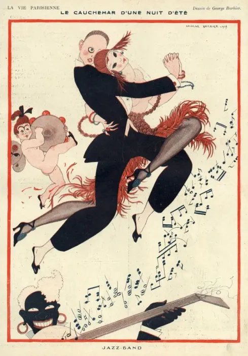 Framed Print : La Vie Parisienne 1919 1910s France G Barbier illustrations erotica black and white Framed Print : La Vie Parisienne 1919 1910s France G Barbier illustrations erotica black and white