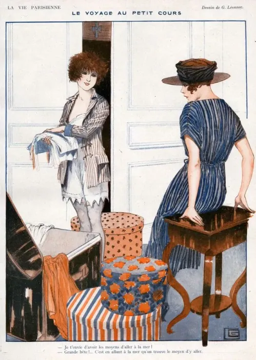 Framed Print : La Vie Parisienne 1919 1910s France Georges Leonnec illustrations packing holidays Framed Print : La Vie Parisienne 1919 1910s France Georges Leonnec illustrations packing holidays