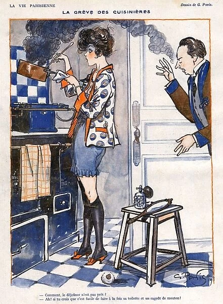 La Vie Parisienne 1919 1910s France Georges Pavis Illustrations cooking disasters